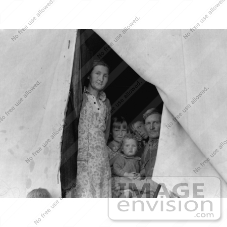 #2986 Family in Tent, FSA Camp by JVPD