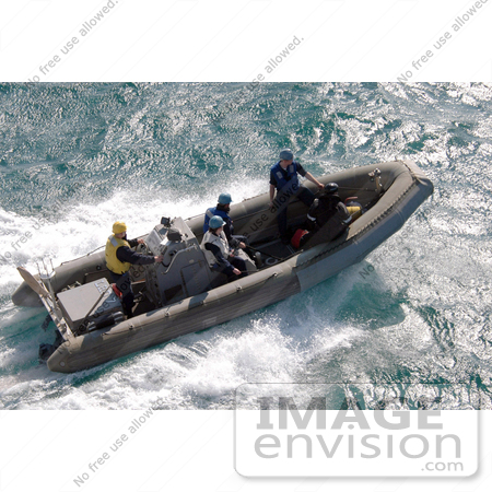 #30643 Stock Photo of a Ridged Hulled Inflatable Boat Departing The Amphibious Assault Ship USS Iwo Jima (LHD 7) by JVPD