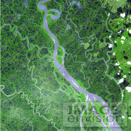 #30658 Stock Photo of The Mackenzie River Delta In Canada, As Seen From Space by JVPD