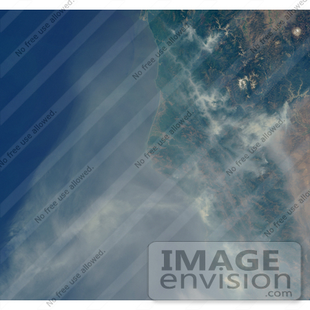 #30665 Stock Photo Of The Smoke From The Fires Blanketing Northern California, As Seen From Space by JVPD
