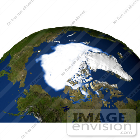 #30716 Stock Photo Of The Arctic Sea Ice Minimum For 2005 Showing The Ice Spanning Over The Sea With Significantly Less Ice Than Years Prior Due To Global Warming by JVPD