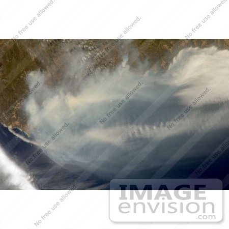 #30718 Stock Photo Of The Basin Fire In Central California As Seen From Space, July 4th 2008 by JVPD