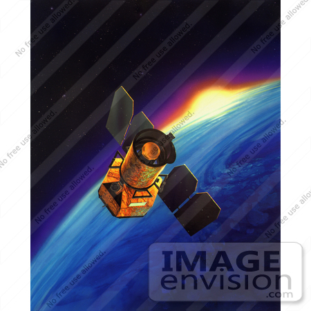 #30764 Stock Illustration Of The Galaxy Evolution Explorer In Space, Observing Ultraviolet Frequencies by JVPD