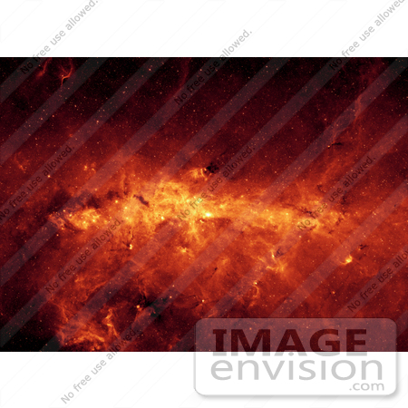 #30765 Stock Photo of The Center Of The Milky Way Glowing Red With Dust by JVPD