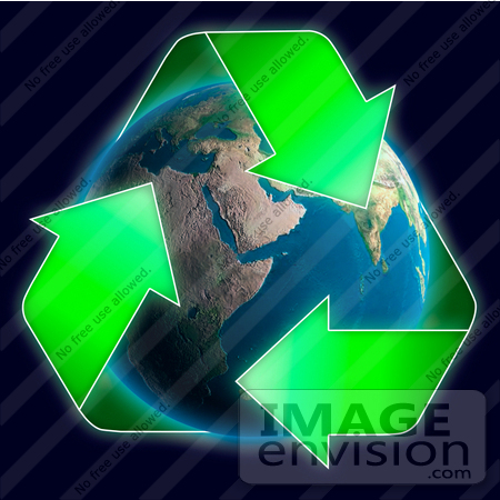 #31384 Conceptual Recycling Symbol over Earth Globe by Oleksiy Maksymenko