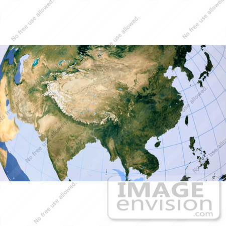 #31466 Asia Continent on a Globe by Oleksiy Maksymenko