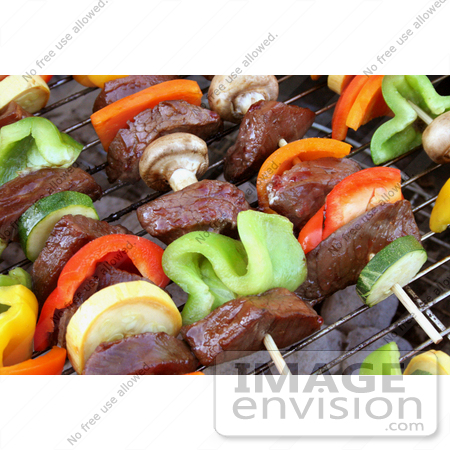 #334 Photo of Veggies and Meat on Skewers on a BBQ by Jamie Voetsch