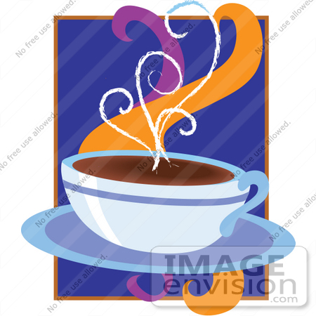 #33425 Clipart of a Cup Of Hot Coffee Releasing Aromatic Steam by Maria Bell