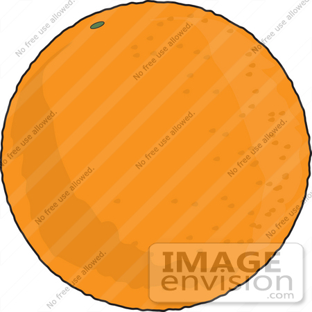 #33451 Clipart of a Round Textured Orange Fruit by Maria Bell