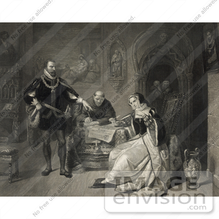 #33680 Stock Illustration Of The Signing Of The Death Warrant Of Lady Jane Grey by JVPD