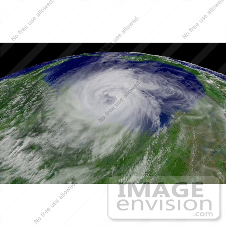#33905 Stock Photo Of Hurricane Ike Baring Down Over The Gulf Coast On September 12th 2009 by JVPD