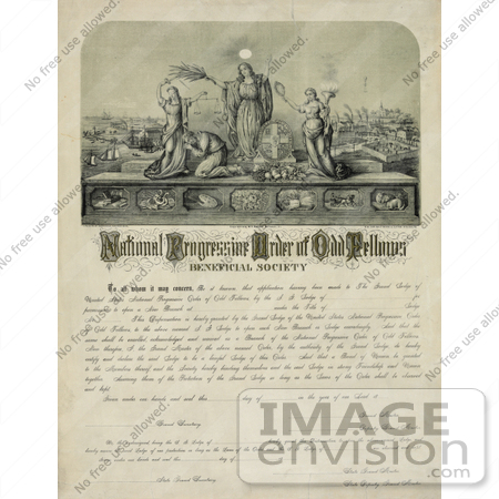#33982 Stock Illustration Of National Progressive Order Of Odd Fellows Beneficial Society Form Request For Opening A New Lodge by JVPD