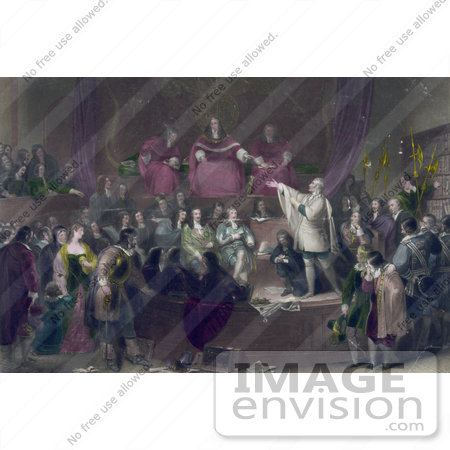 #34082 Stock Illustration Of A Scene Of The Trial Of Colonel Algernon Sidney In 1683 by JVPD