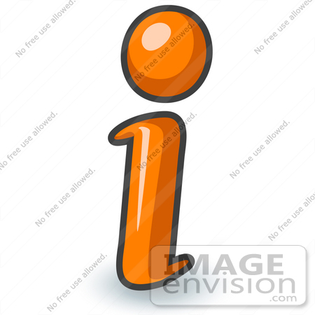 #34442 Clip Art Graphic of an Orange Information I by Jester Arts