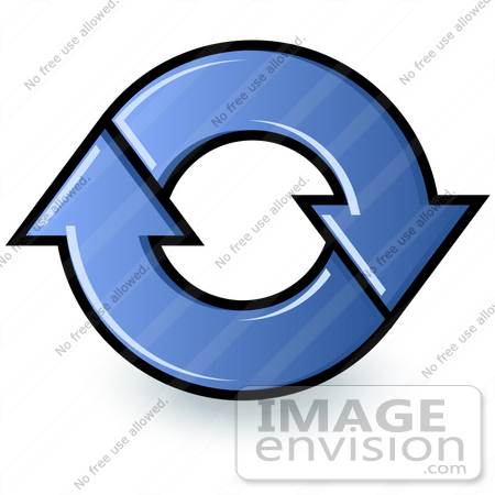 #34498 Clip Art Graphic of Blue Refresh Arrows For A Web Browser by Jester Arts