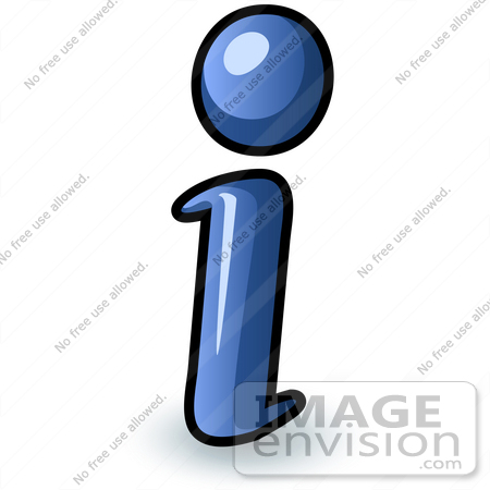#34561 Clip Art Graphic of a Blue Information I by Jester Arts