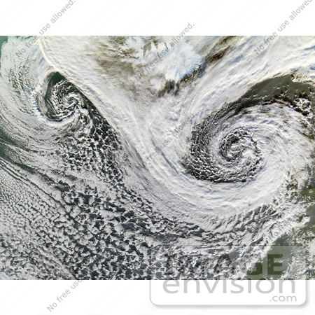 #3492 Two Cyclones Near Iceland and Scotland by JVPD