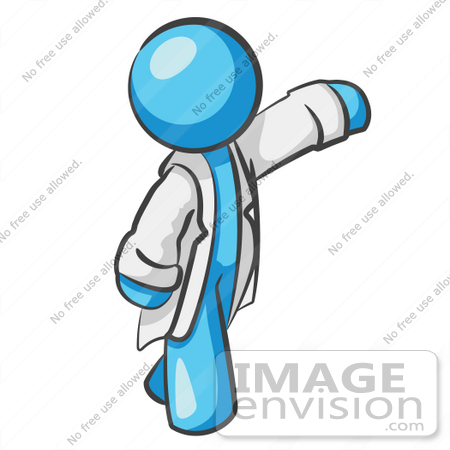 #35921 Clip Art Graphic of a Sky Blue Guy Character Doctor by Jester Arts