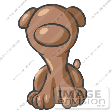 #35987 Clip Art Graphic of a Brown Puppy Dog by Jester Arts