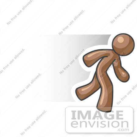 #36092 Clip Art Graphic of a Brown Guy Character Sprinting by Jester Arts