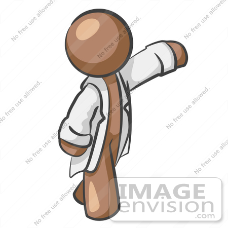#36104 Clip Art Graphic of a Brown Guy Character Scientist by Jester Arts
