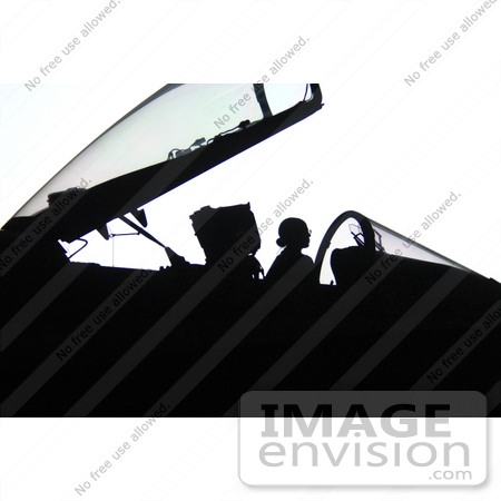 #36178 Stock Photo of a Woman Working as Break Rider, In the Cockpit of an F/A- 18C Hornet by JVPD