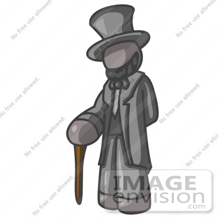 #36347 Clip Art Graphic of a Grey Guy Character as Abraham Lincoln by Jester Arts