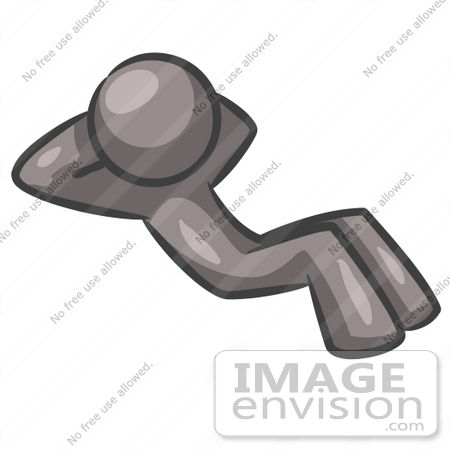#36382 Clip Art Graphic of a Grey Guy Character Doing Sit Ups or Crunches by Jester Arts