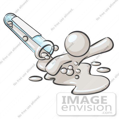 #37497 Clip Art Graphic of a White Guy Character Spilling From a Test Tube by Jester Arts
