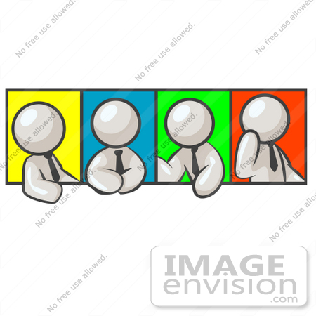 #37521 Clip Art Graphic of a White Guy Character in Different Poses With Colorful Backgrounds by Jester Arts