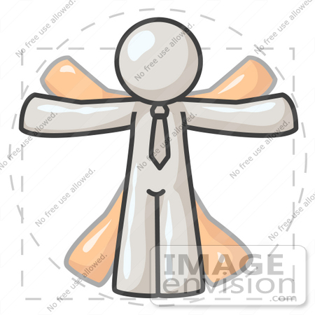 #37527 Clip Art Graphic of a White Guy Character Vitruvian Man by Jester Arts