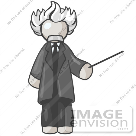 #37538 Clip Art Graphic of a White Guy Character as Einstein by Jester Arts