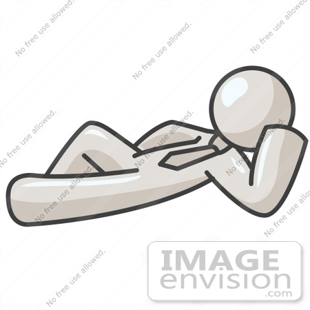 #37564 Clip Art Graphic of a White Guy Character Resting by Jester Arts