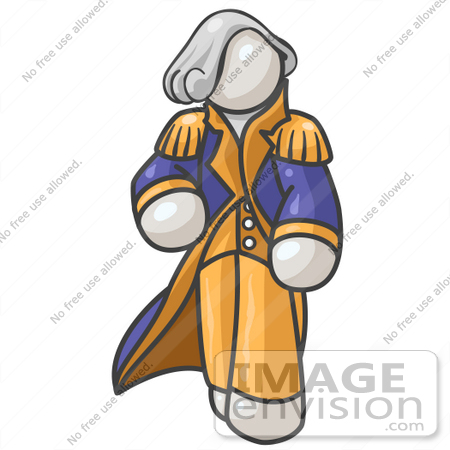 #37571 Clip Art Graphic of a White Guy Character as George Washington by Jester Arts
