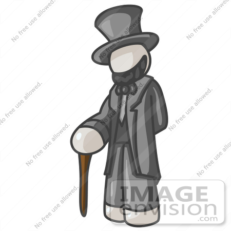 #37572 Clip Art Graphic of a White Guy Character as Abraham Lincoln by Jester Arts