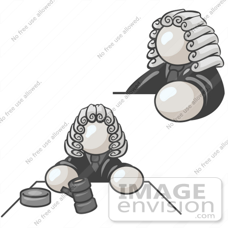 #37581 Clip Art Graphic of a White Guy Character Judge by Jester Arts