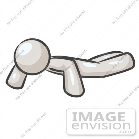 #37583 Clip Art Graphic of a White Guy Character Doing Push Ups by Jester Arts