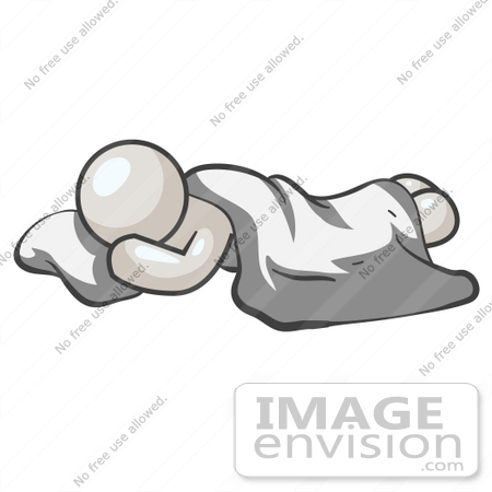 #37603 Clip Art Graphic of a White Guy Character Sleeping by Jester Arts