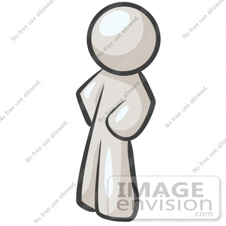 #37605 Clip Art Graphic of a White Guy Character Standing With His Hands on His Hips by Jester Arts