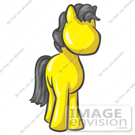 #37713 Clip Art Graphic of a Yellow Pony by Jester Arts