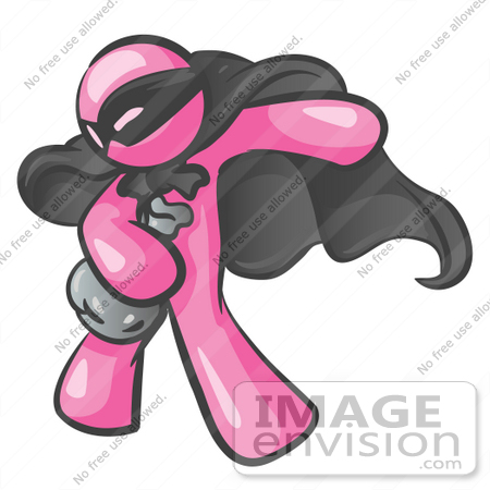 #37937 Clip Art Graphic of a Pink Guy Character Robber by Jester Arts