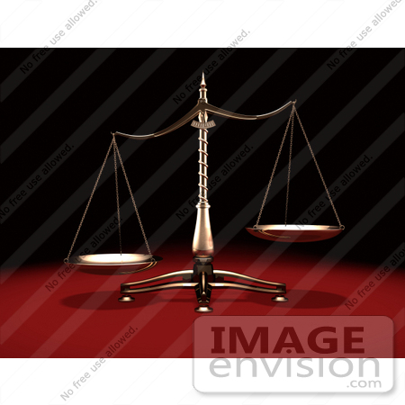 #38133 Clip Art Graphic of an Unbalanced Brass Justice Scale, Symbolizing Inequality, Over A Red And Black Background by Oleksiy Maksymenko