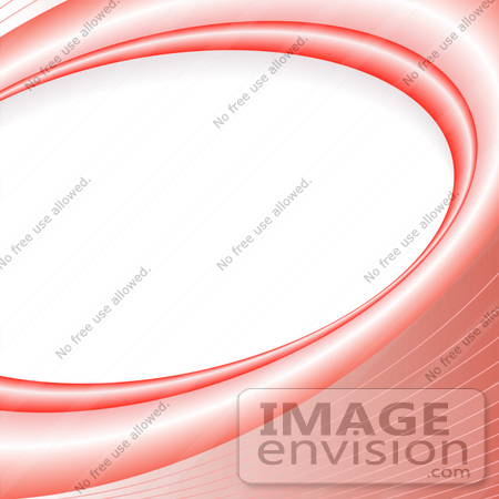 #38136 Clip Art Graphic of a Background Of Red Waves Curving Around A Blank White Oval Space by Oleksiy Maksymenko