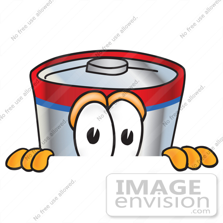 #38145 Clip Art Graphic of a Battery Mascot Character Peeking Over a Surface by toons4biz