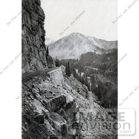#40659 Stock Photo Of The Old Dirt Road Of Alpine Pass Winding Along The Cliffs On The Mountainside by JVPD