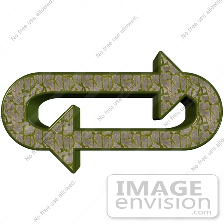 #40689 Clip Art Graphic of Mossy Stone Path Arrows Circling In An Oval In A Clockwise Motion by DJArt