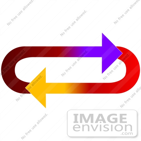 #40694 Clip Art Graphic of Gradient Purple, Red, And Yellow Arrows Circling In An Oval In A Clockwise Motion by DJArt