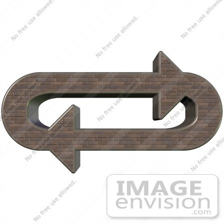 #40696 Clip Art Graphic of Brown Brick Arrows Circling In An Oval In A Clockwise Motion by DJArt