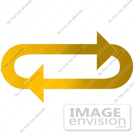 #40707 Clip Art Graphic of Gradient Light And Dark Yellow Arrows Circling In An Oval In A Clockwise Motion by DJArt