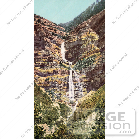 #40717 Stock Photo Of The Provo River Falls And Cliffs, Utah by JVPD